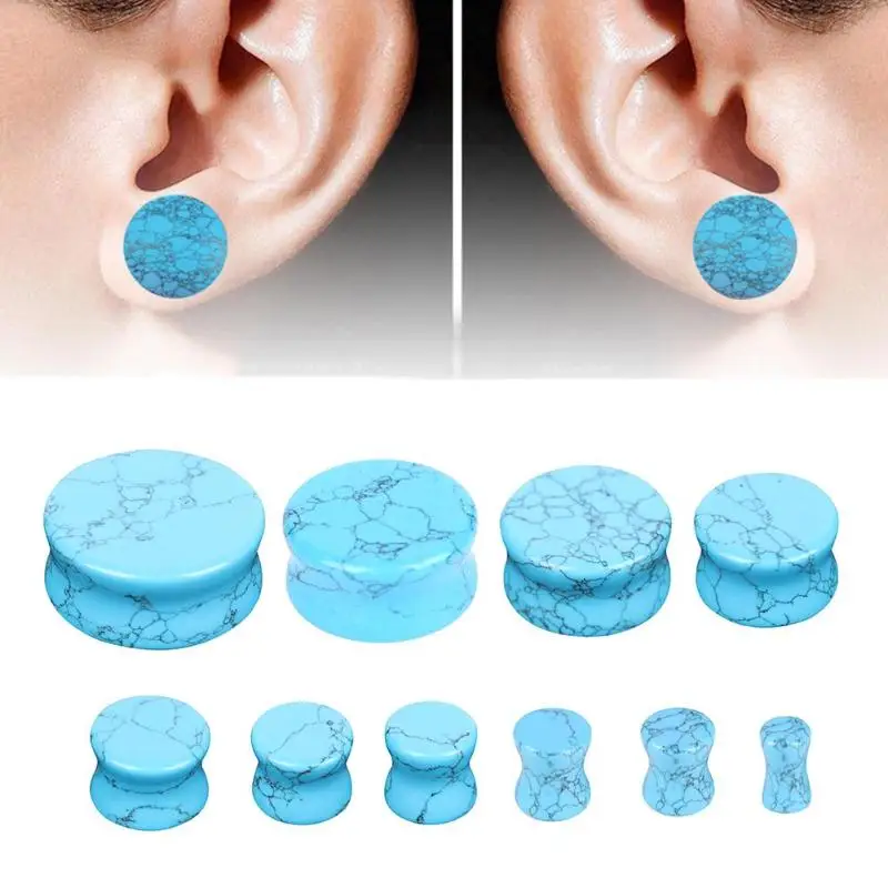 Ear Expansion Device Blue Opal Ear Device Body Jewelry Unisex Natural