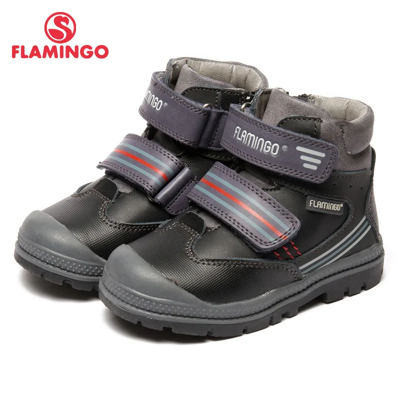 

FLAMINGO Autumn/winter Keep warm Boot High Quality Hook & Loop Anti-slip Children Shoe for Boy Free shipping 82B-XY-1012