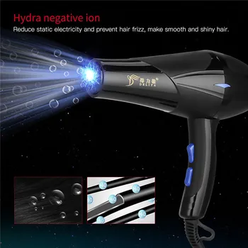

Negative Ionic Travel Household Fan Hair Dryer Blue Anion Drying Machine Low Noise Professional Electric Hairdryer Hair Blower