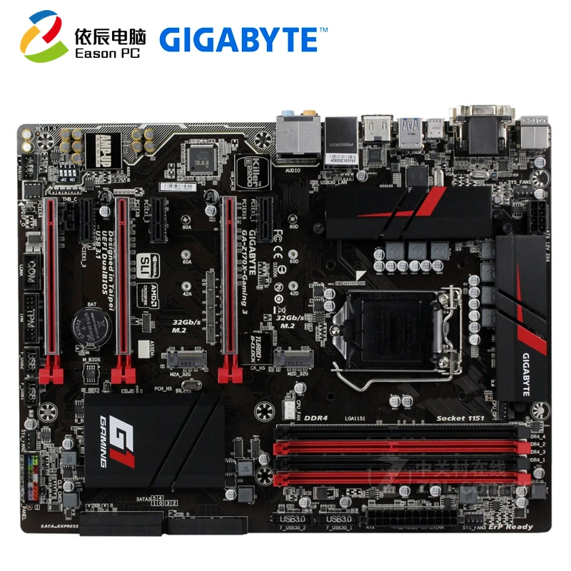 GIGABYTE GA-Z170X-GAMING 3 рабочего Материнская плата LGA1151 i3 i5 i7 DDR4 64G блок питания ATX