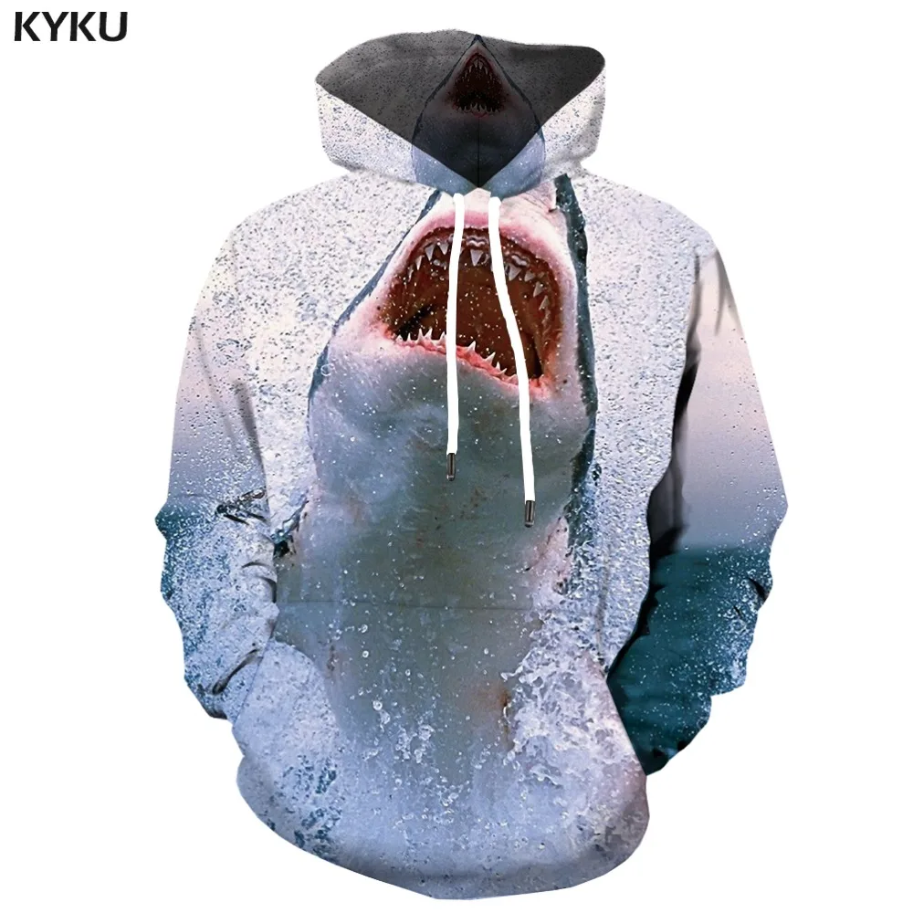 

KYKU Shark Hoodies Men Fish Hoodie Animal 3d Print Sweatshirt Anime Tracksuits Fishinger Tropical Mens Clothing Streetwear Coats