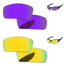 24 K золотой и фиолетовый 2 пары зеркальные поляризованные Сменные линзы для столовой 2006 Солнцезащитные очки Рамка UVA и UVB Защита