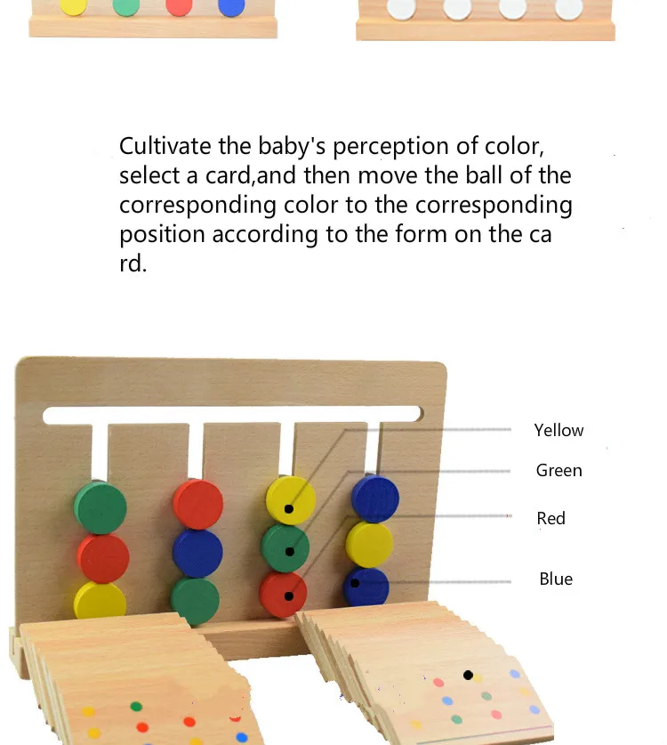 Дети Монтессори сенсорные деревянные головоломки игрушка цвет совпадающие игры четыре цвета игры ребенок раннего образования логическая игрушка