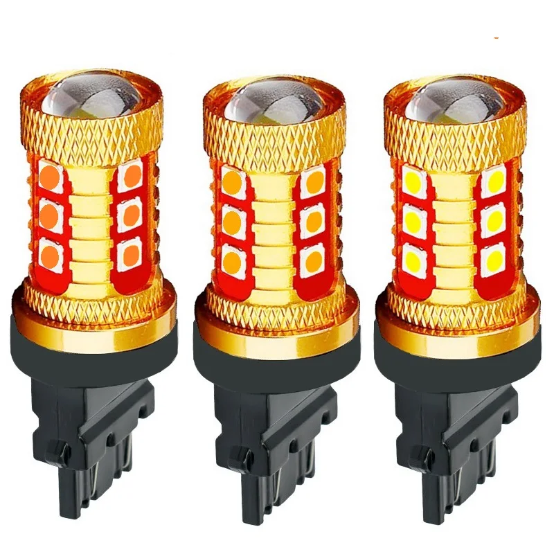 

10Pcs 3157 3156 3047 3457 1000LM 15 SMD 3030 LED Amber Turn Signal White P27W T25 Auto Reverse Bulb Red P27/7W Car Brake Light