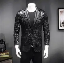 man jacket black male boy blazer outerwear dancer singer dress performance show nightclub slim starSequins windbreaker star show