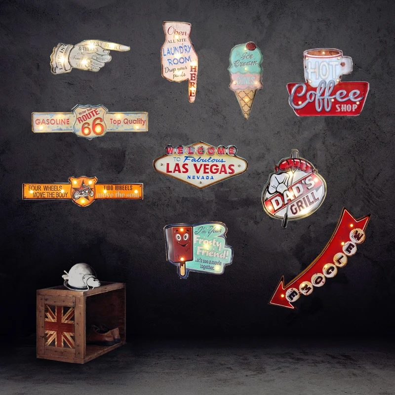 Ретро Лас-светодио дный Вегас LED неоновая вывеска кафе кофе Паб Бар с подсветкой