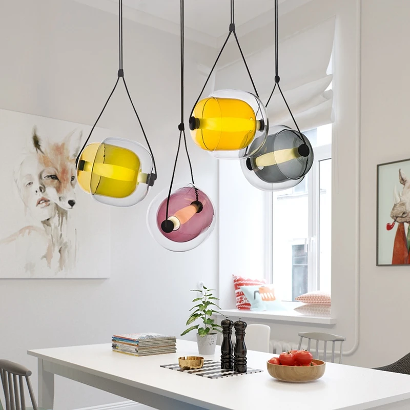 Modern Creative Glass Led Pendant Light Designer Czech Capsula Brokis Hanging Lamp For Living Room Dining Room Personalized Lamp (7)