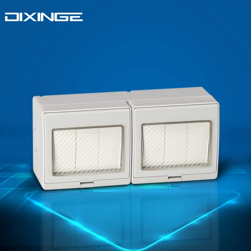Dinxinge Высокое качество классические белые большие Панель настенный выключатель 6
