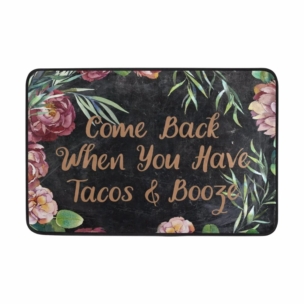 

Funny Doormats Flower And English Letters Printed Tapis Salle de Bain Quick-drying Water Absorption Bath Mat 40*60CM