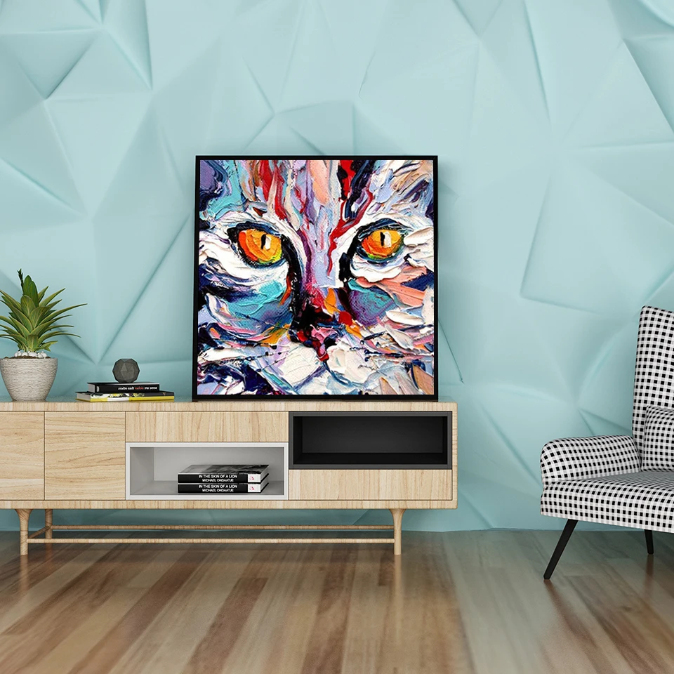 Без рамы печати холст картины Cat животных Wall Art Холст плакат и печати холст декоративная картина 00971-3