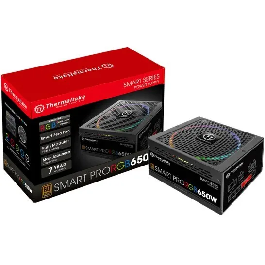Tt (Thermaltake) Номинальный 650W Smart Pro RGB источник питания (вентилятор RGB/80PLUS бронза/полный