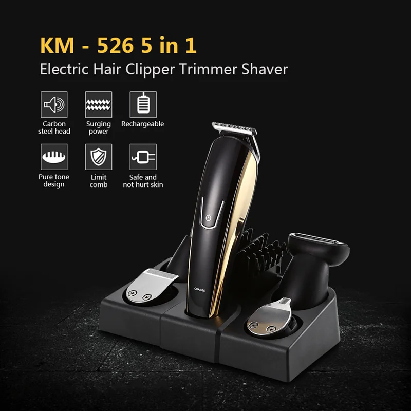 Kemei 5 в 1 электрическая машинка для стрижки волос моющийся триммер для волос в носу электробритва триммер для бороды Регулируемый станок для бритья волос 43D