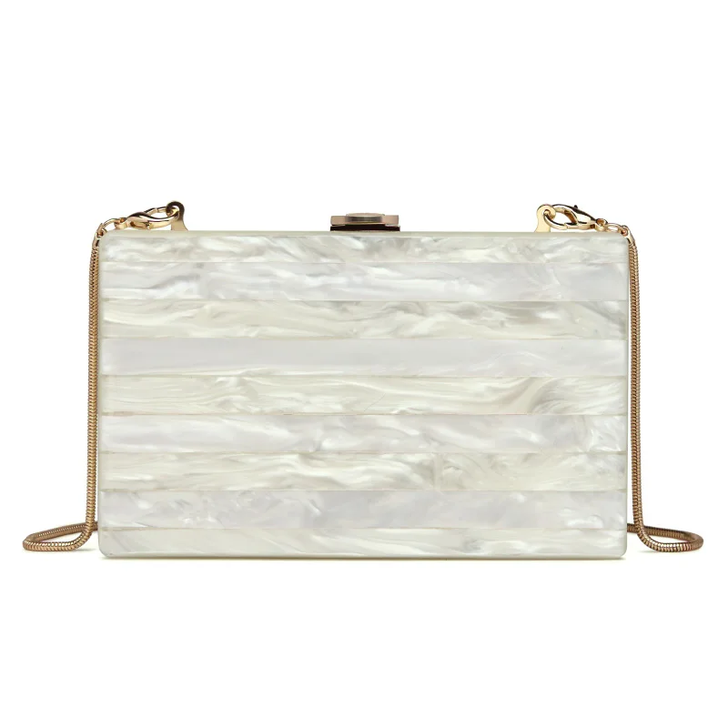 

Luxury Acrylic Day Clutch Ladies Evening Bags Party White Clutch Handbag Wedding Messenger Bags Women Shopping Shoulder Bag 2019