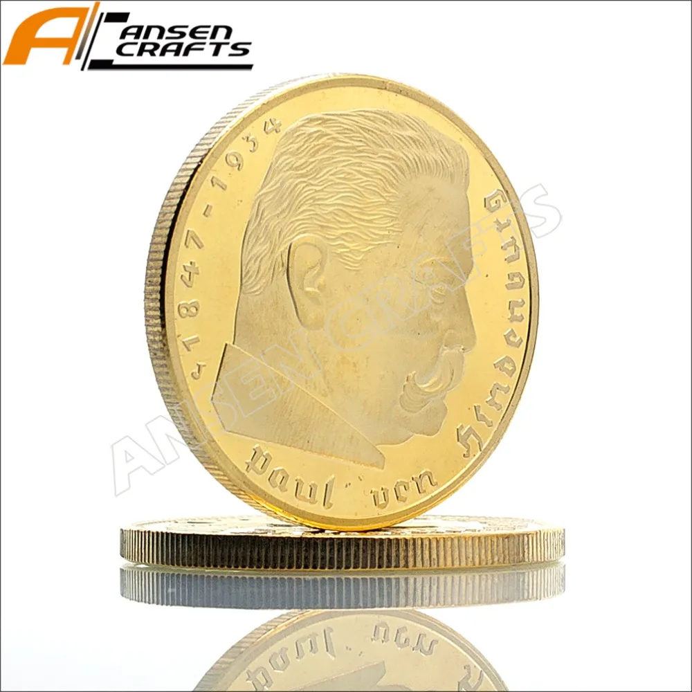 Бесплатная доставка золотая монета 5 Mark Coin 1847 1934 Paul Von Hindenburg немецкого РеЙХа|coins