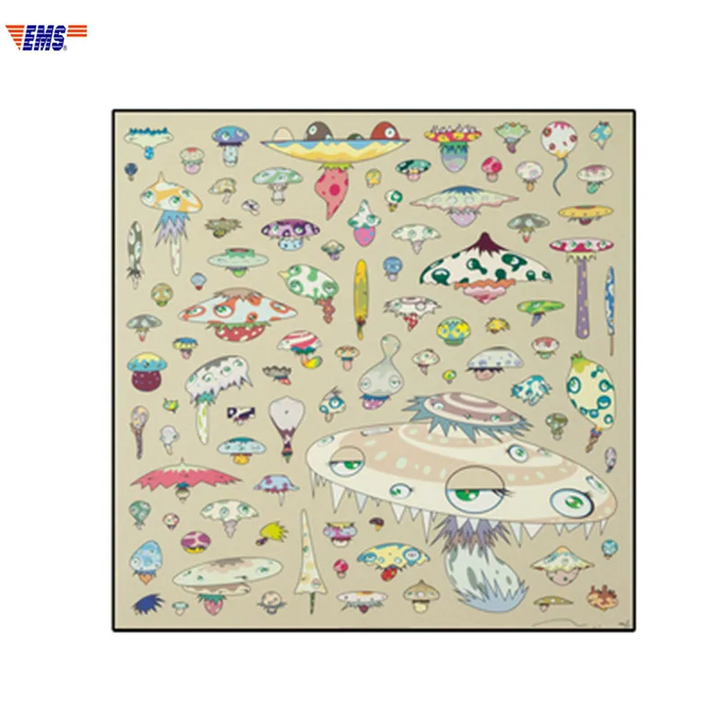 

KAWS Takashi MURAKAMI OriginalFake Abstraction Solid Wood Framed Picture Wall Painting Living Room Ornaments X1145