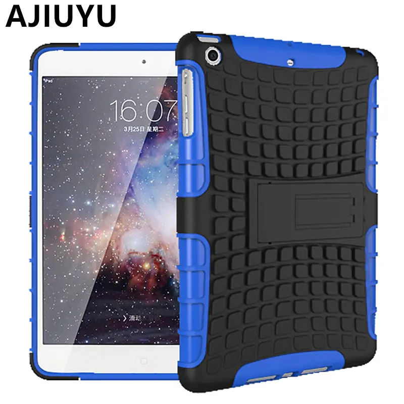 

AJIUYU Case For iPad mini 3 2 1 TPU mini3 mini2 Cases Armor Shockproof Heavy Duty Silicon +PC Stand Smart Cover Protective shell