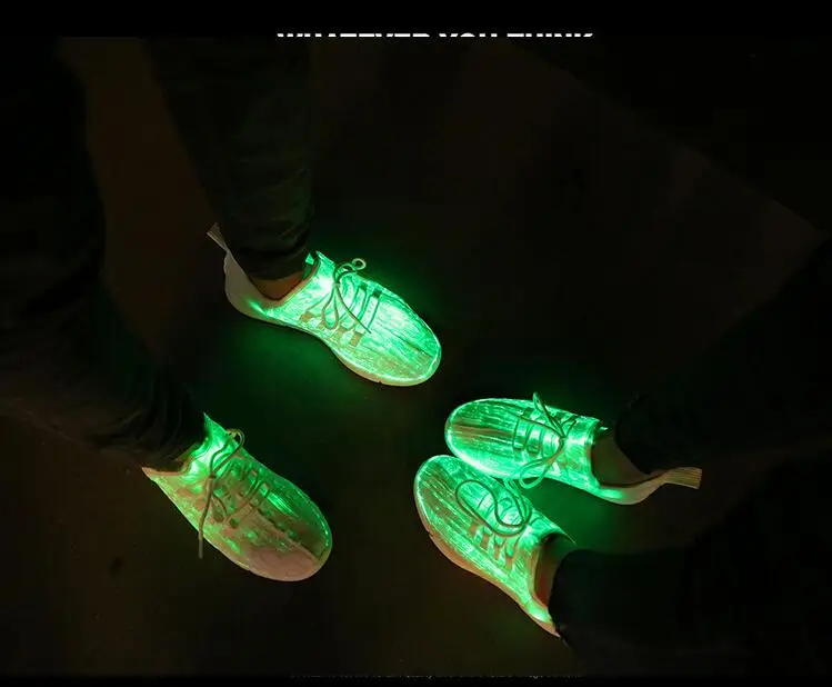 UncleJerry Size 25-47 New Summer Led Fiber Optic Shoes for girls boys men women USB Recharge glowing Sneakers Man light up shoes children's shoes for adults