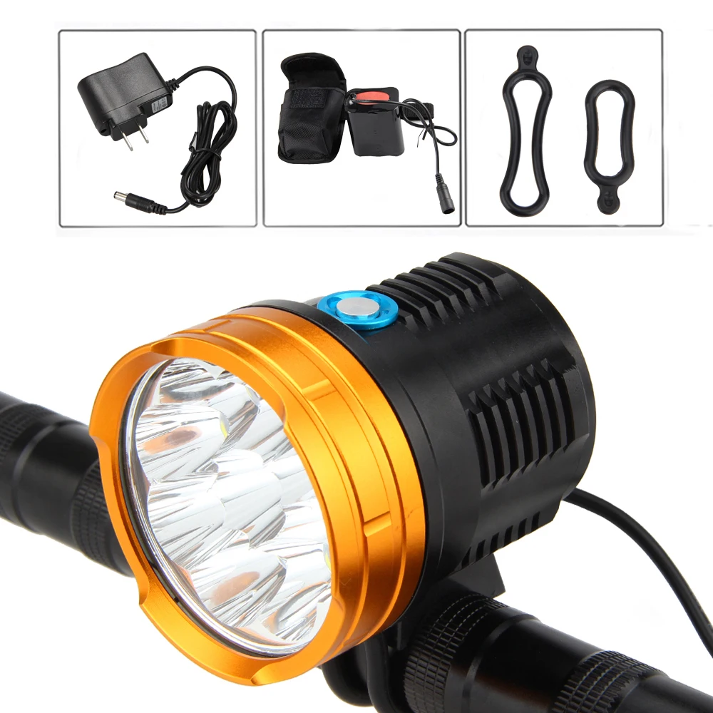 

WasaFire 15000lm 9* XML R8 LED Torch Frontlight Bicycle Lamp Lights Bike Light 9600mAh Rechargeable Battery Cycling Headlamps