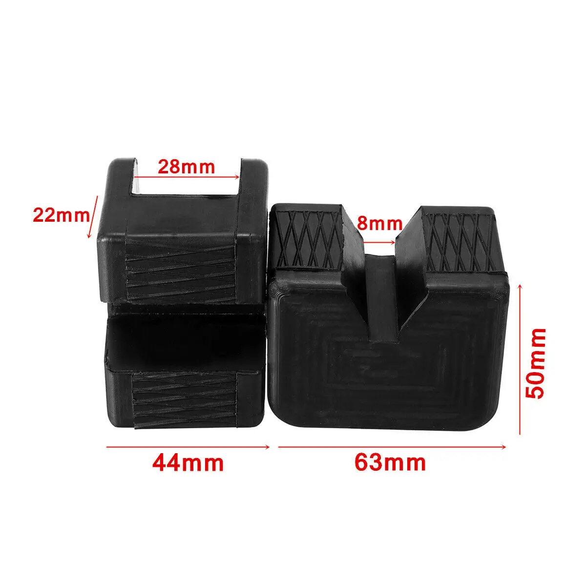  Universal 2pcs Car Slotted Trolley Floor Jack Block Rubber Pads Lift Guard Adapter For Floor Jacks 