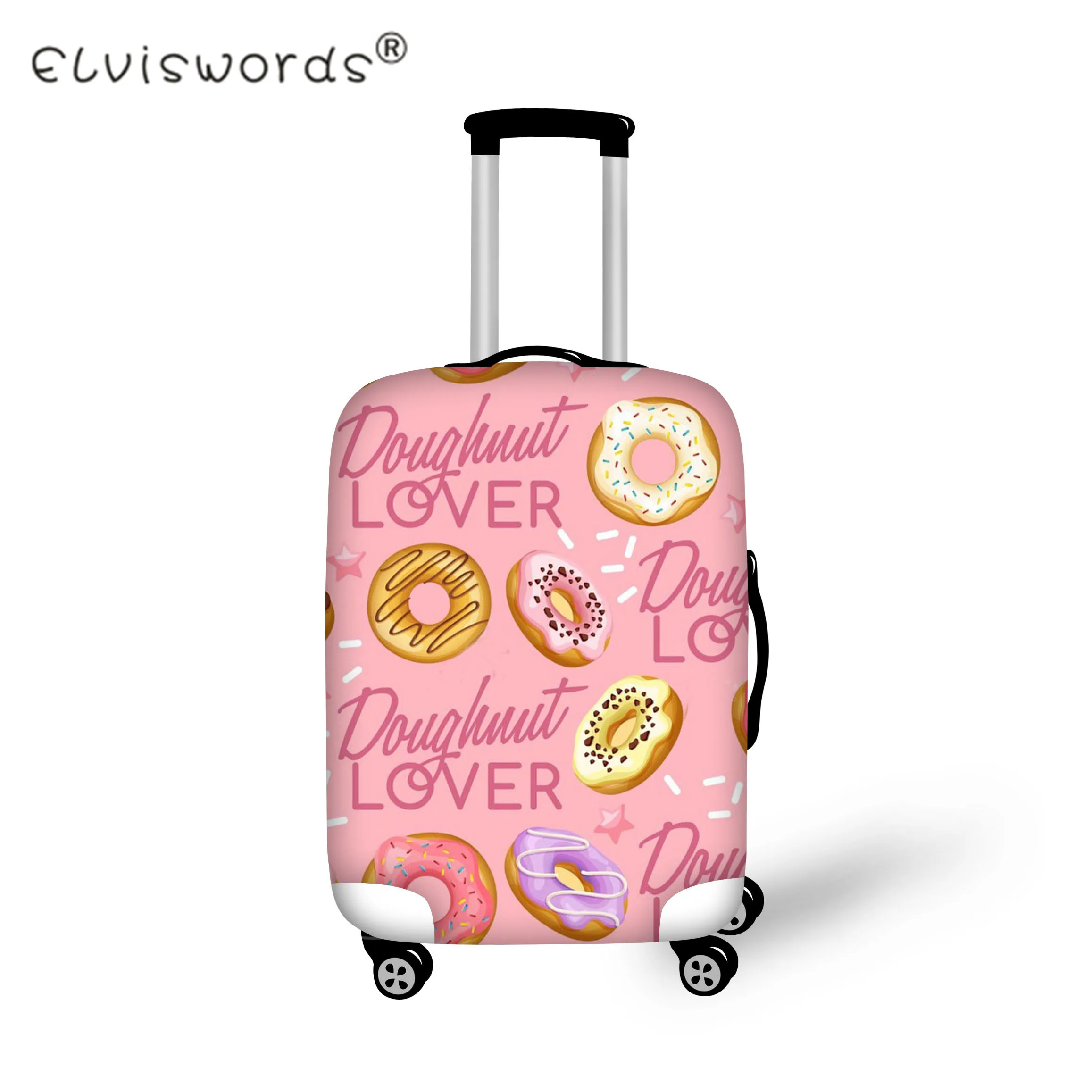 ELVISWORDS пончик печатает дорожная Чемодан толстые чемодан защитная крышка для багажник случае применяются к 18-30 дюймов чемодан Крышка