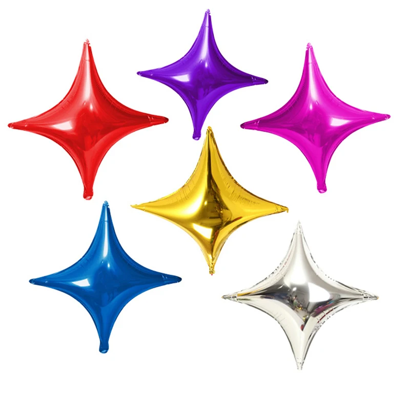 

10pcs/lot star balloon four-pointed star birthday party Foil balloon mall decoration baby shower happy new year wedding balloons