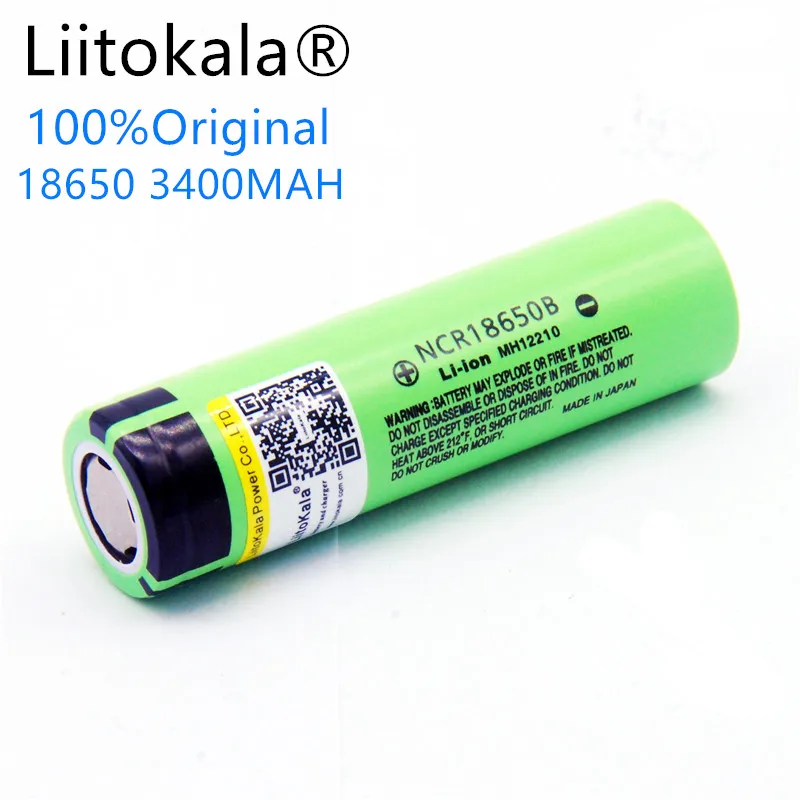 Liitokala lii-34B 18650 3400 мА/ч, nueva NCR18650 3400 34B после одного сеанса зарядки, литий-ионный аккумулятор 18650 3400 мАч