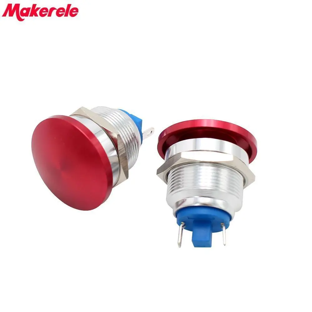 

22mm Thread Momentary Red Mushroom Head Push Button Switch 1NO IP67 Makerele