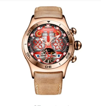 Reef Tiger/RT спортивные часы для мужчин скелет светящиеся часы год месяц и день розовое золото автоматические часы RGA703 SINOWATCHSTORE - Цвет: PRS