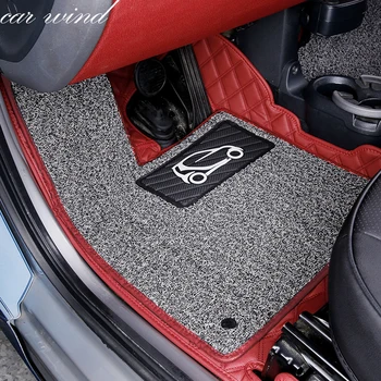 

Car wind leather car floor mat for Mercedes-Benz Smart fortwo forfour Four Season Auto waterproof liner Carpets car accessories