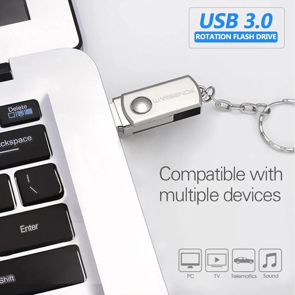 Высокая Скорость Wansenda USB3.0 USB флэш-накопитель 256 ГБ 128 Гб 64 Гб металлический usb-накопитель, карта памяти, 32 ГБ оперативной памяти, 16 Гб встроенной памяти, 8 ГБ 4 ГБ флеш-накопитель карта памяти, Флеш накопитель