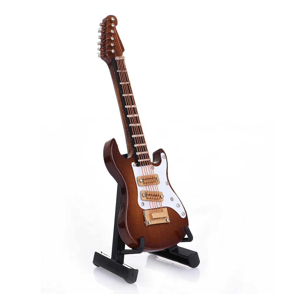 10 см мини электрогитара Миниатюрная модель гитары коллекция декоративных украшений модель подарка с подставкой Чехол