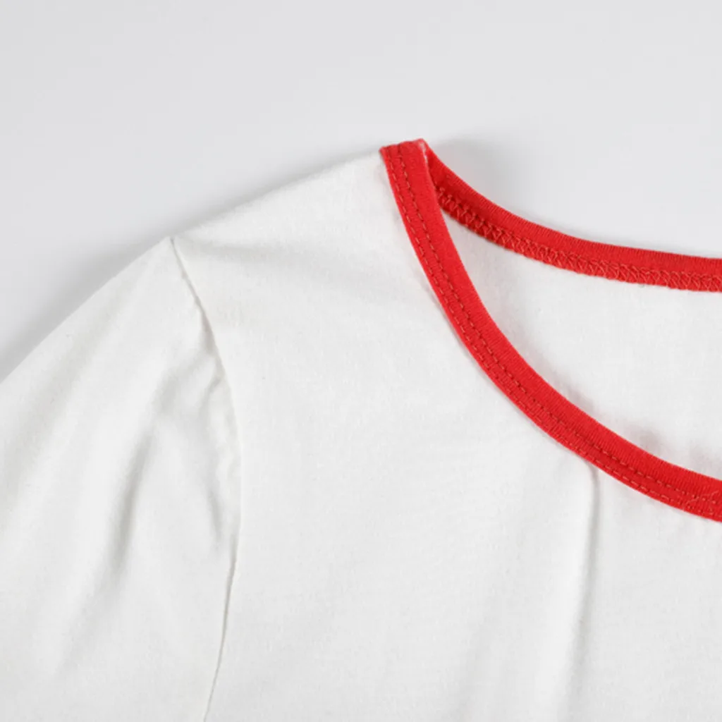 Новая модная женская летняя укороченная футболка Летняя хлопковая Футболка с принтом белая футболка с круглым вырезом и коротким рукавом Топ camiseta mujer