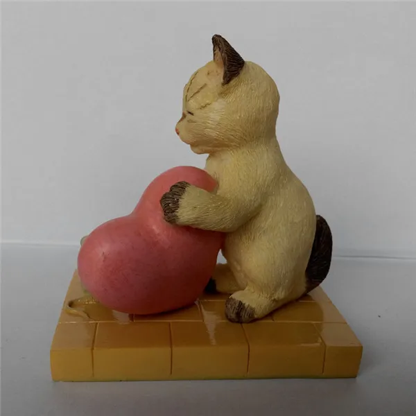 Cute Lifelike Cat and Mouse Tom and Jerry I love you resin figure toy - 4