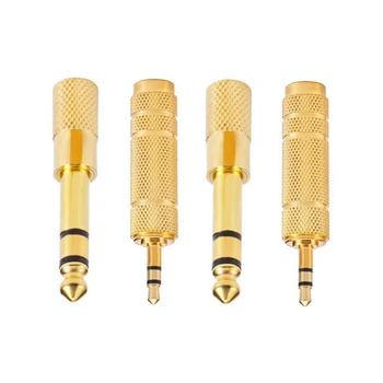 

4pcs/set Male to Female 3.5mm to 6.35mm 6.5mm AUX Audio Adapter Plug 6.5 6.35 3.5 Jack Stereo Converter Connector Headphone Plug
