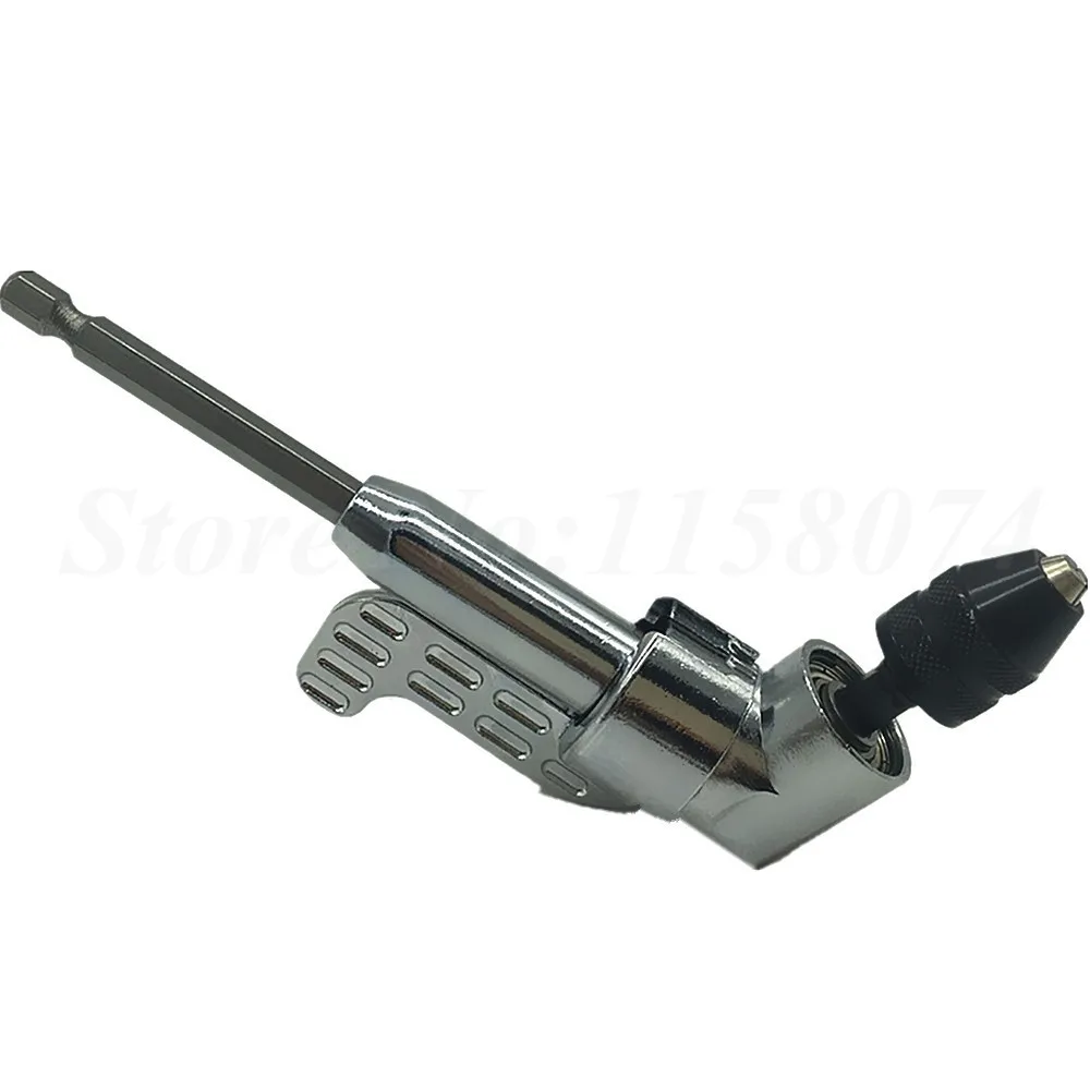 Angle Power Drill Driver Hex Screwdriver Bit Holder W Keyless Drill Chuck