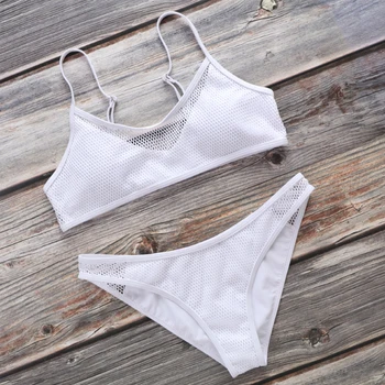 

2019 Sexy Swimwear Solid Bikini Women Swimsuit V Neck Bikinis Set Pants Adjust Bathing Suit Sport Style Biquini Monokini