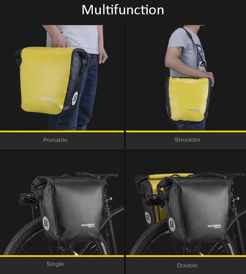 ROCKBROS портативная велосипедная сумка 10-18L водонепроницаемая сумка для велосипеда Pannier задняя стойка заднее сиденье багажник Пакет Велоспорт MTB сумка Аксессуары для велосипеда