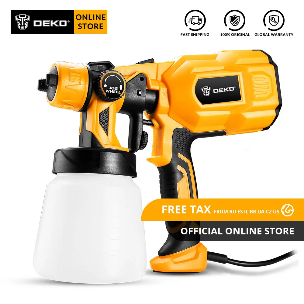 Baratos DEKO DKSG55K1 500W PISTOLA DE PULVERIZACIÓN rociadores de pintura sin aire rociador de pintura eléctrico para Auto muebles revestimiento de acero aerógrafo
