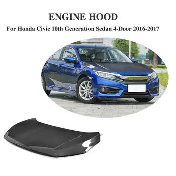 

Carbon Fiber Front Engine Hoods Covers Trim For Honda Civic 10th Generation Sedan 4 Door 2016-2017 Car Accessories