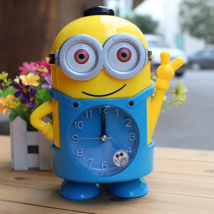 Стиль Миньоны будильник с немой функцией Часы Мягкий светильник Despertador для детей