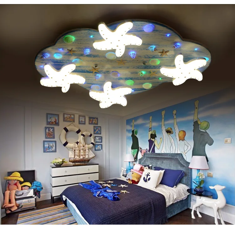 Монден детская комната потолок комнаты для мальчиков и девочек прекрасный мультфильм Творческий звезды светодиодный спальня лампы