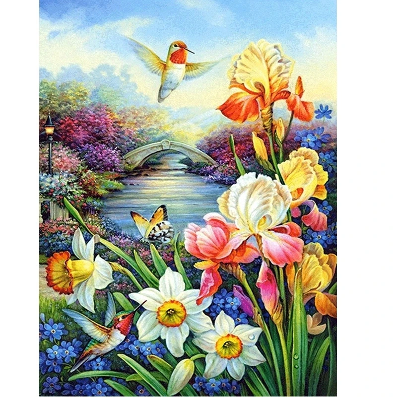 

NEW 5D DIY Diamond Painting Cross Stitch "Beautiful Small Village" Crystal Needlework Diamond Embroidery Home Decorative KBL