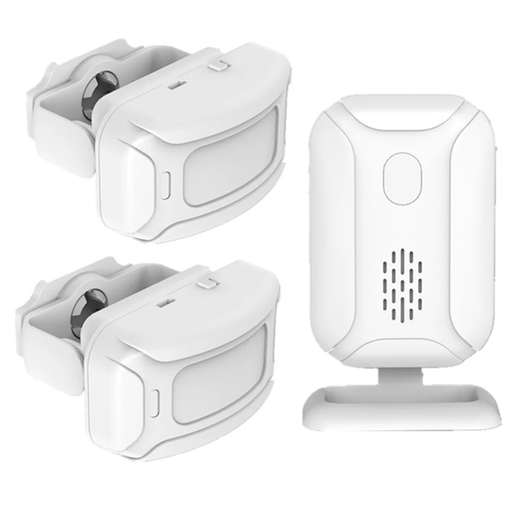 Automatic Door Bell Wireless Alert Security Commercial Office Welcome Chime 1 Infrared+2 Receiver 