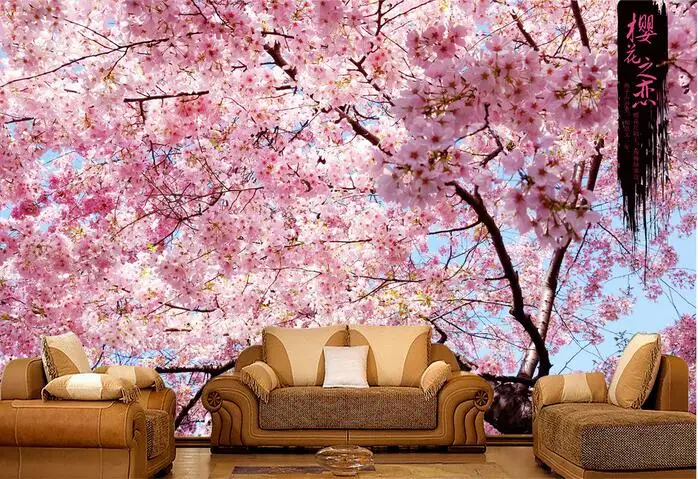 

3d wallpaper custom mural non-woven 3d room wall sticker 3d beautiful cherry blossoms painting photo 3d wall murals wallpaper