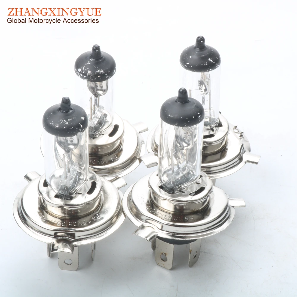 

4PC 12V 35/35W H4 PX43T HALOGEN HEADLAMP/ HEADLIGHT BULB FOR MOTORCYCLES & SCOOTERS Halogen quartz stainless steel lamp