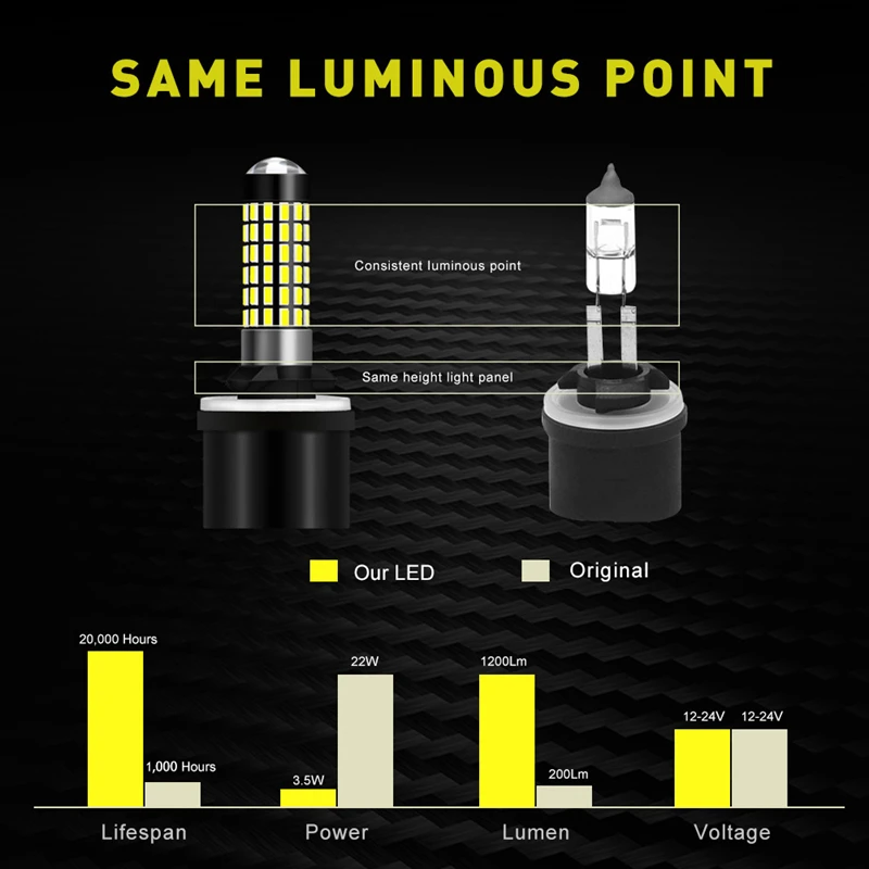 Katur 2pcs H27W/1 880 Led Bulbs Fog Lights for Cars Led Fog Driving Lamp 78SMD 3014 Car Light Sourse 6000K White H27W1 H27 led car lights led lights led bulbs led headlights led car headlights car headlamps