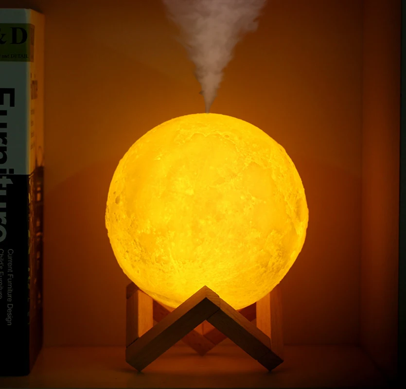 

FDIK 880ML Air Humidifier 3D Moon Lamp light Diffuser Aroma Essential Oil USB Ultrasonic Humidificador Night Cool Mist Purifier