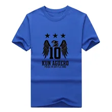 2017 Fashion Men’s Sergio 10 T-shirt Short Sleeve 100% Cotton Kun Aguero shirt 1109-11 hot sell