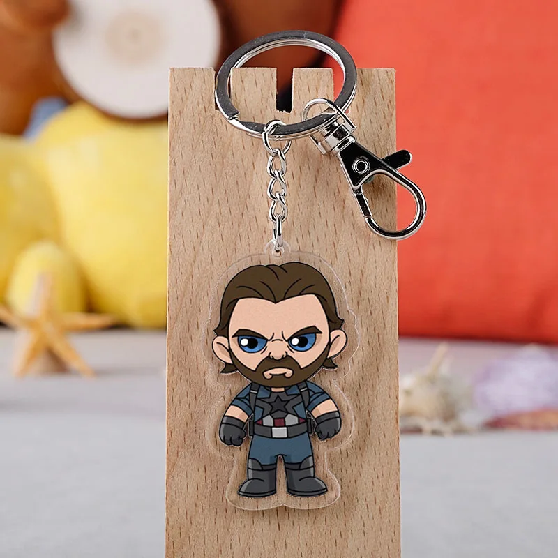 Мстители Капитан Америка танос Железный человек Тор черная Widow Hawkeye Халк пантера акриловый брелок прозрачный кулон брелок
