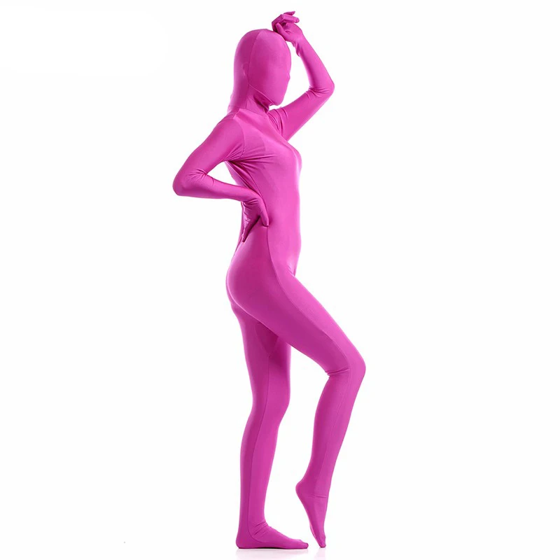 Ainclu глубокий розовый лайкра спандекс Zentai костюм для женщин женские комбинезон для Хэллоуина Ползунки Rush order/же день /24 часа корабль